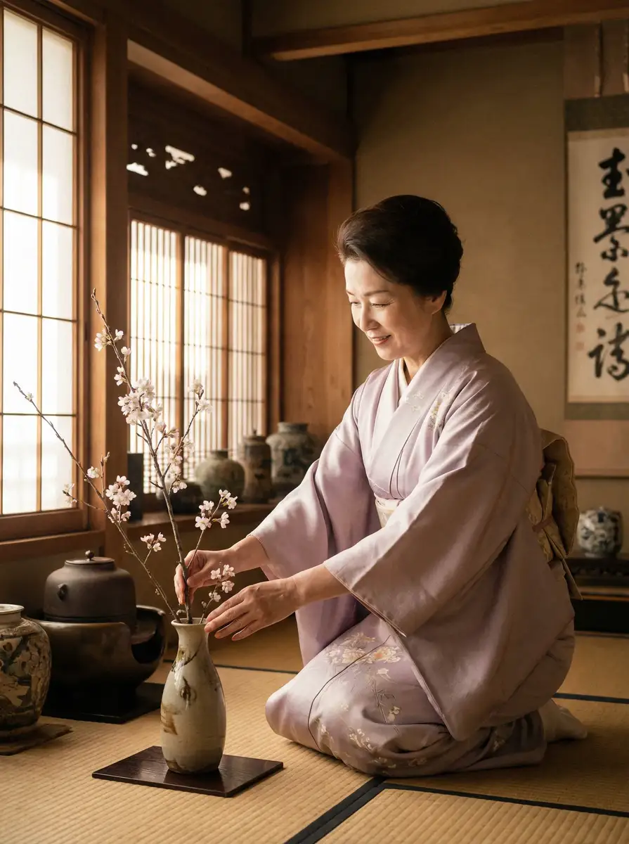 一位优雅的 茄子视频-高清视频在线播放|茄子视频免费影视推荐 在和室中插花